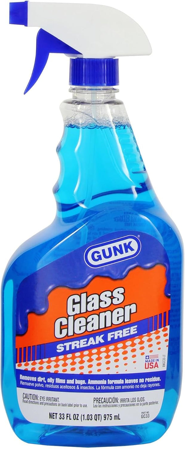 GUNK GC33 Glass Cleaner with Ammonia - 33 fl. oz., Blue