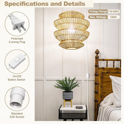 E26 6.6 (2M), 2-Pack DiCUNO Hanging Lantern Extension Cord Cable, Pendant Light Socket On Off Inline Cord Switch
