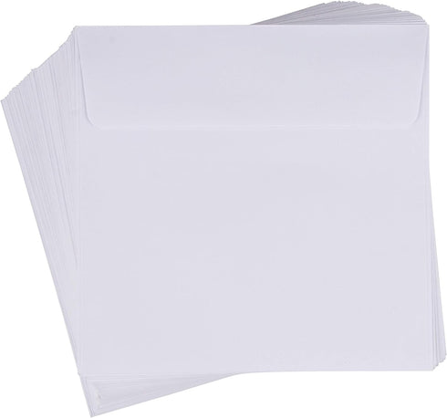 Juvale 60-Pack White Square Envelopes - 5.5 x 5.5 Square Flap Envelopes for Invitations, Announcements, Photos,