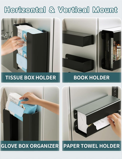 Magnetic Glove Box Holder, Wall Mount Tissue Box Holder, Magnetic Disposable Glove Tissue Dispenser for Kitchen