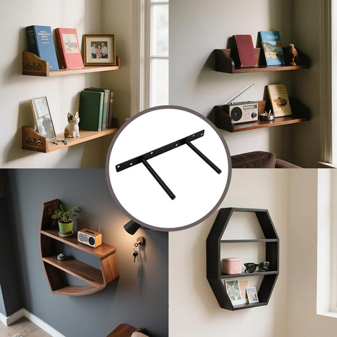 12" 5.9"/150mm Dnyta Heavy Duty Floating Shelf Bracket, Hidden Brackets for Floating Shelves, Invisible Layer Board