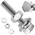 (6 Sets) 3/8-16x1-3/4" Hex Head Stainless Steel Bolts and Nuts with Flat & Lock Washers, 304 Stainless Steel 18-8