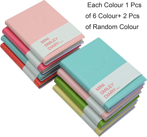 Yansanido 8 Pcs Pocket Notebook - 3 Inch x 4 Inch with PU Leather Case for School and Office Supplies