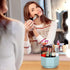 LETURE Desk Organizer, 360-Degree Rotating Pen Holder with 5 Compartments for Home Office Storage