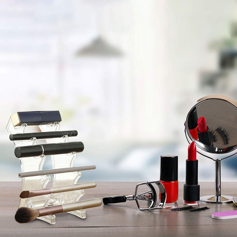 Outus Set 4 6-slots of Plastic Pen Holder Display Stand Eyebrow Pen Stand Makeup Brush Rack Organizer for Home School