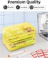 Sooez 6 Pack Pencil Box, Hard Plastic School Supplies Container with Lid, Clear Stackable Crayon Boxes
