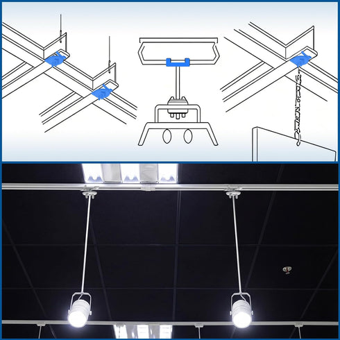MorningRo 12 15/16 Inch Pcs Spring Steel T Bar Ceiling Clips, Drop Ceiling T Bar Clip with Wing Nut, Electrical Fixture