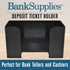 BankSupplies Deposit Ticket Holder - 10W x 4D x 6H Black Textured Molded Plastic Desk Organizer for Deposit Slips