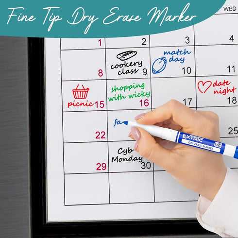 Bundle of Dry Erase Markers, Whiteboard Markers with Fine Tip and Chisel Tip, Thick and Fine Tip Markers, Eraser