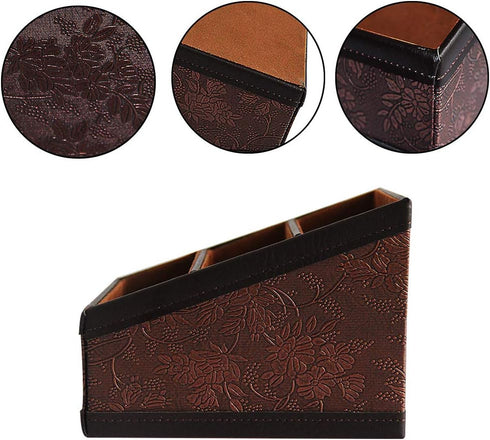 Daixers PU Leather Remote Control Holder Storage Container for TV Remote Phone Caddy Eyeglasses