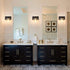Set 2, Set E26 Bathroom Sconces of Black Wall Sconces of Two, Bathroom Vanity Light with Clear Glass Shade, Modern Wall