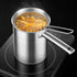 Jwthee 304 Stainless Steel Oil Filter Pot, Large Capacity Bacon Grease Container, Small Deep Fryer with Lid and Oil