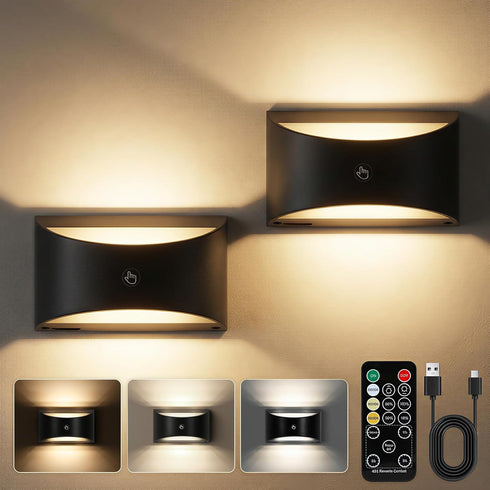 tiyiawi Battery Powered Wall Sconces Set of Two, Rechargeable Magnetic Wall Sconce with