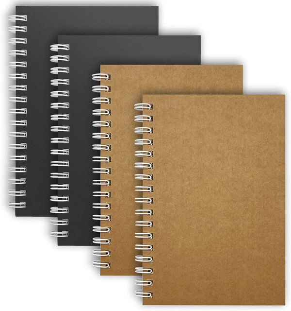 Small Spiral Notebooks 4 x 6 Inch - 4 Pack Mini Pocket Memo Notepads, 50 Sheets per Pad, Perfect for Notes and Lists