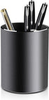 Vaydeer Metal Pen Holder - Round Black Pencil Cup for Desk, Office, School, Home Stationary Supplies (3.15 x 3.15 x