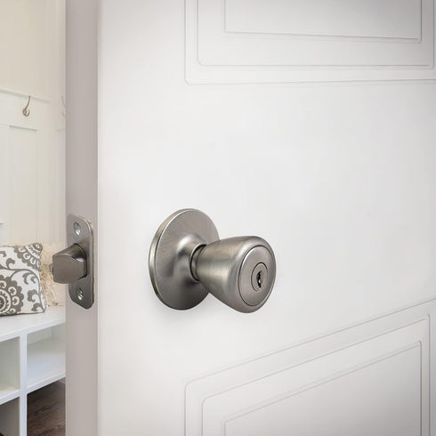 Design House 781922 Tulip Keyed Entry Door Knob, Satin Nickel