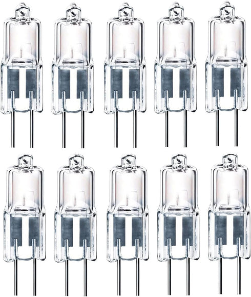 10x G4 12V 5W Light Bulb Replacement, JC 2 Pin Base Halogen for Kitchen Table Landscape Desk Lighting