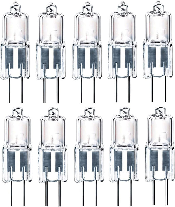 10x G4 12V 5W Light Bulb Replacement, JC 2 Pin Base Halogen for Kitchen Table Landscape Desk Lighting