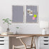 Gray Felt Cork Board Bulletin Board - Decorative Hanging Cork Boards with White Rustic Wood Frame