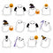Whaline 24 Packs Halloween Sticky Notes, Cute Boo Ghost Notepads, 12 Designs Trick or Treat Memo Pads