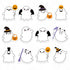 Whaline 24 Packs Halloween Sticky Notes, Cute Boo Ghost Notepads, 12 Designs Trick or Treat Memo Pads