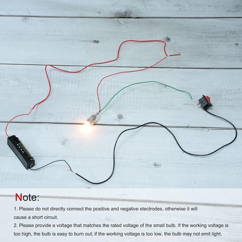 MECCANIXITY Electrical Circuit Experiment Set, DIY Materials, 10Pcs 1.5V E10 Bulbs, Battery Case, Button Switch, Lamp
