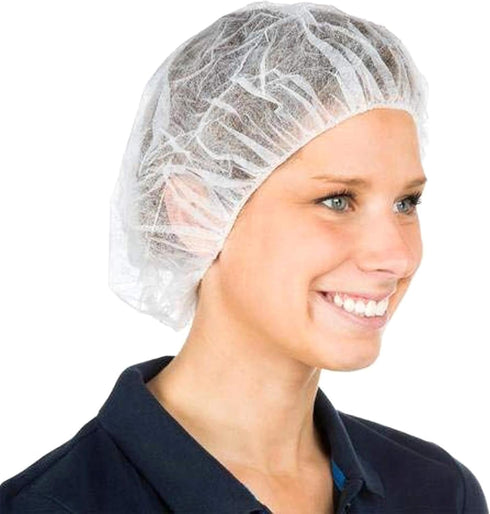 Disposable Bouffant Caps, 100 Pcs, Breathable, Latex-Free, Elastic Edge for Secure Fit