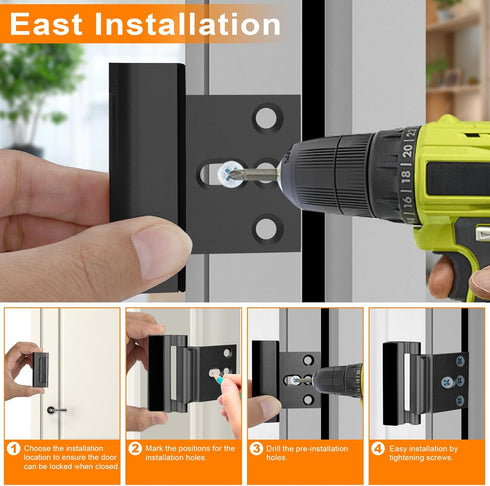 800 lbs, (2 Pack, Home Security Door Reinforcement Lock, Upgraded Front Door Locks for Kids Safety Withstand Child