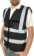 Reflective Safety Vest for Men Women with 8 Pockets and Zipper High Visibility Mesh Construction Work Vest Meets ANSI/ISEA Standards (KZ170-Black, 2XL)