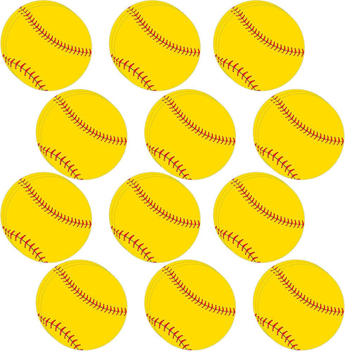 Sports Party Cutout 80 Pcs 5.91 Inch Paper Ball Cut Outs with Glue Point Dots for Sports Theme Classroom