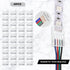 40 Packs LED Strip Connector 4 Pin, 10 mm LED Connectors for Strip Lights, Waterproof RGB Unwired Clips