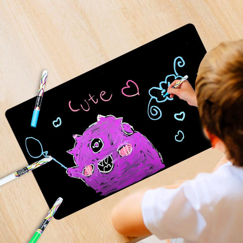 Magnetic Dry Erase Board Sheet 17x11" for Fridge, Small Refrigerator Magnet Whiteboard, 3 Chalk Markers & Eraser