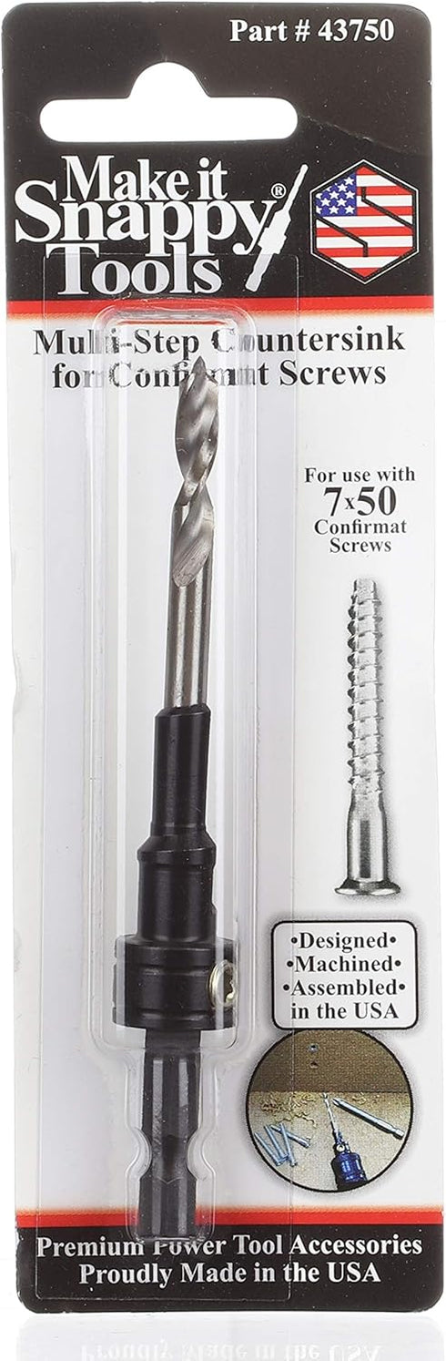 Make it Snappy Tools Confirmat Screw Two-Piece Drill Bit, 7x 50mm, MADE IN THE USA