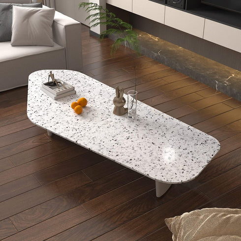 Gray White Terrazzo Contact Paper, 88" X 16" Peel and Stick Adhesive Wallpaper for Kitchen Countertop, Cabinet, Dresser