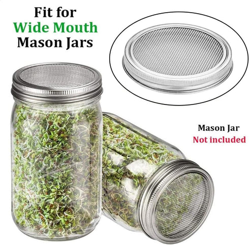 Baoblaze Set Wide Mouth Jar Sprouting Lid for Growing Broccoli