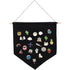 Pin Wall Display Banner, Enamel Lapel Badge Flag Canvas, Black Wall Banner Size