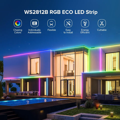 WS2812B 3.3FT/1M 60LEDs/m Programmable 5050SMD IP30 DC5V SEZO LED Strip Light Individually Addressable Digital RGB