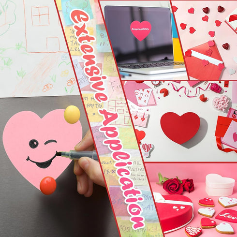 Kosiz 4800 Sheets Valentine's Day Heart Shape Sticky Note 3 x 3 Inch, 4 Colors Red Pink Cute Memo Pads for School Office