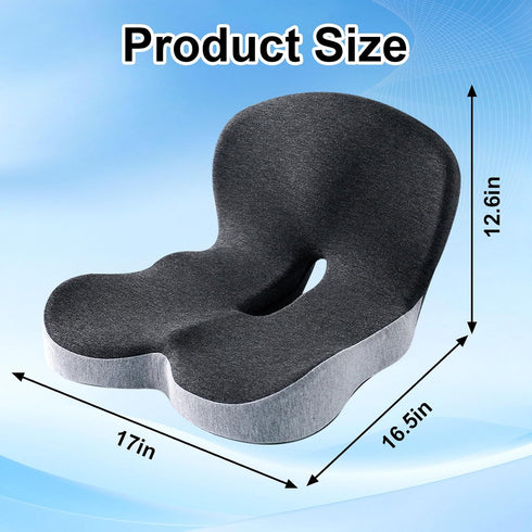 Nixegym Tailbone Memory Foam Office Chair Cushion, L-Shaped Integrated Seat Cushions, Chair Seat Cushion for Lower Back