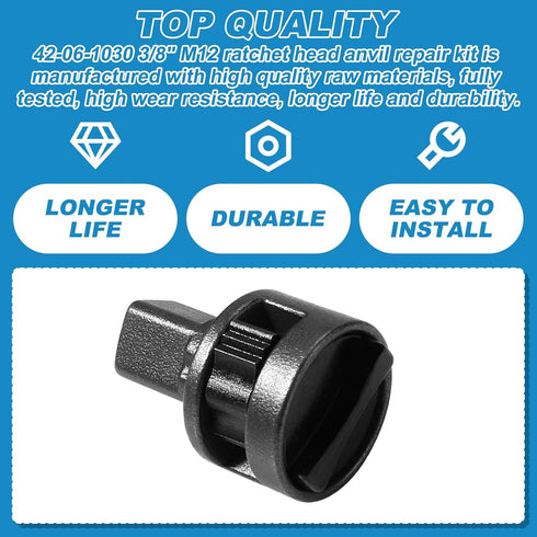 Replacement Ratchet Head Anvil Repair Kit, 3/8 Inch for Milwaukee 2457-20, 2457-21 M12 Ratchet