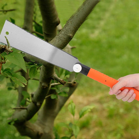Japanese Hand Saw, 10 Inch Double Edge Pull Saw with Long Handle, Practical Tool for Woodworking