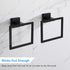 Hand Towel Holder for Bathroom, Matte Black Square Wall Mount Towel Rings, SUS 304 Stainless Steel Shower Hanger