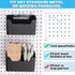Suzile 4 Pcs Pegboard Bins Set | 7.9 x 3.3 x 4.7'' Plastic Containers with Metal Hooks for Organizing Storage Tools