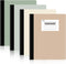 SUNEE Composition Notebooks, 4 Pack, Wide Ruled Paper, Composition Book, 9 3/4" x 7 1/2", 80 Sheets/160 Pages, Assorted