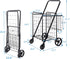 Compact Folding Grocery Cart with Dual Baskets - Black