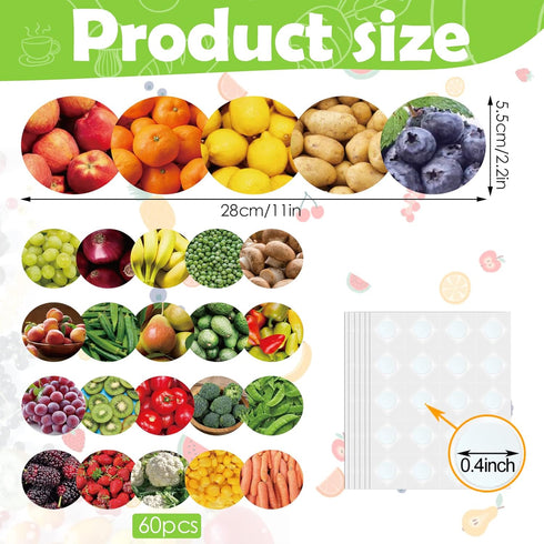 Geyee 60 Pcs Fruits and Veggies Themed Bulletin Board Border, Straight Trim for Classroom Whiteboard Decor