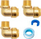 SUNGATOR 3/4 Inch Male Adapter Elbow, No Lead Brass Push-to-Connect Plumbing Fittings with Disconnect Clip, Pack of 3