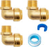 SUNGATOR 3/4 Inch Male Adapter Elbow, No Lead Brass Push-to-Connect Plumbing Fittings with Disconnect Clip, Pack of 3