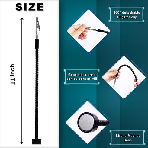 2 Pack Magnetic Helping Hands Soldering,Flexible Gooseneck Metal Arms for Automobile Electronics Soldering jewelry, Painting Art Crafts Hobby with Adjustable Alligator Clips
