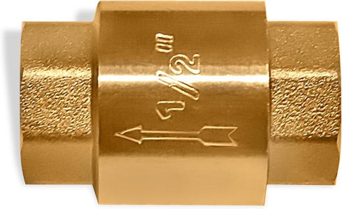 Brass One Way Check Valve 1/2 inch Backflow Preventer Female NPT Thread For Plumbing and Industrial Applications 0,5" Float Reinforced Valve For Water Boiler Heating System by Metalandbrassco